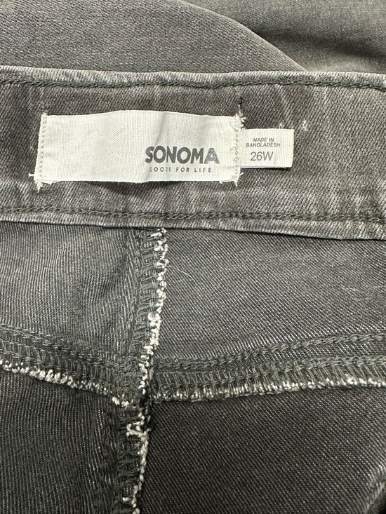 Sonoma Women’s NEW Pull On Faded Black Stretch Skinny Jeans Sz 26 W Leggings - Picture 5 of 7